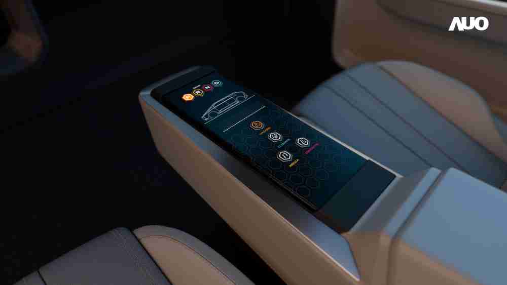 JDB电子以人性化设计打造多变形态中控显示(Morphing Center Control)，，，不使用时仅平面显示信息，，，进行操作时，，显示器则会动态隆起，，转变成3D实体按钮，，并有触觉回馈，，展示人机互动新体验